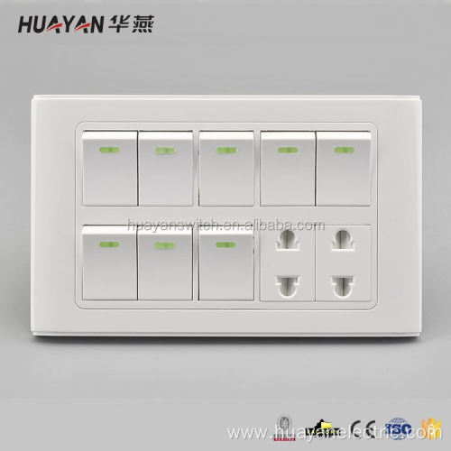 Wall 8 Gang Switch And 2 Socket Factory